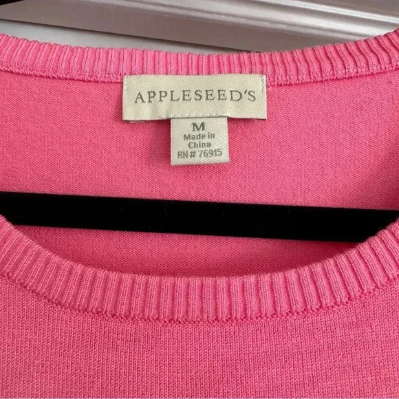 Appleseed’s women’s pink crew neck sweater size M - Picture 2 of 6